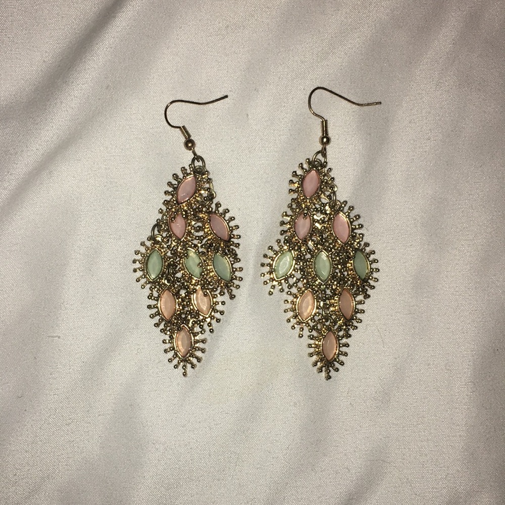 Gold, green, and pink